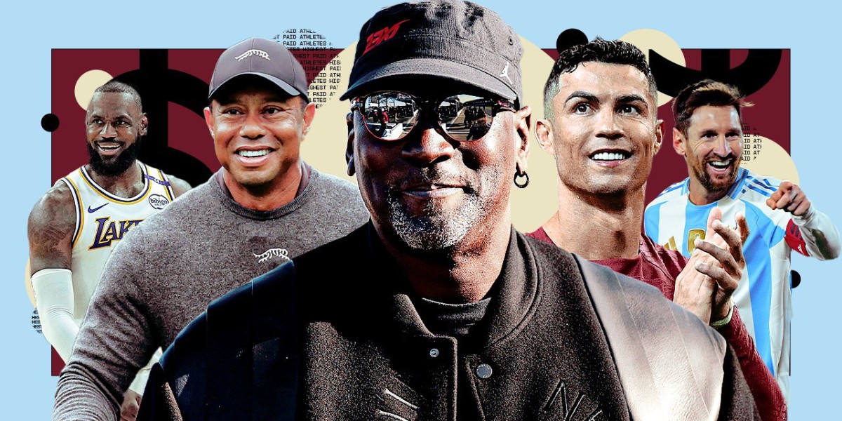 运动员收入排行：乔丹45亿领跑，C罗第3、詹姆斯第4、梅西第5